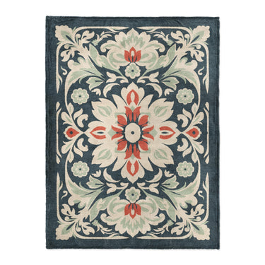 Eugina Seafoam & Navy in Large (60" x 80") Size