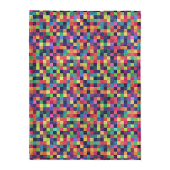 Pixel Mosaic Multicolor Vibrant in Large (60" x 80") Size