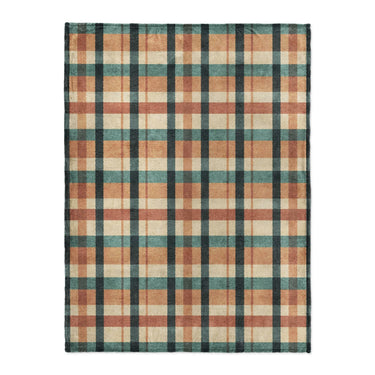 Brenton Plaid Taupe Teal in Large (60" x 80") Size