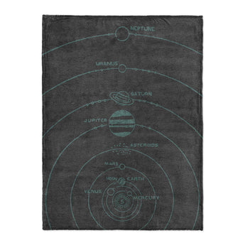 Solar System Charcoal & Teal in Large (60" x 80") Size