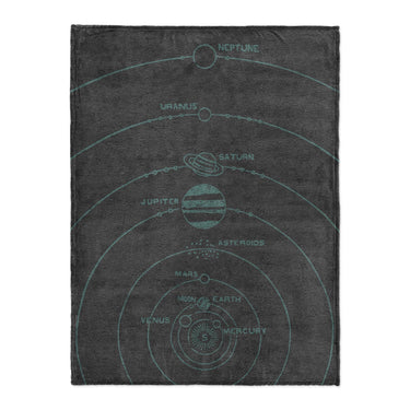 Solar System Charcoal & Teal in Large (60" x 80") Size