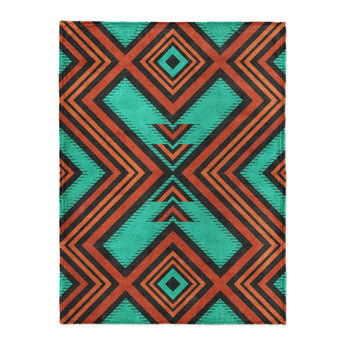 Pancho Turquoise & Vermillion in Large (60" x 80") Size