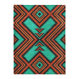 Pancho Turquoise & Vermillion in Large (60" x 80") Size