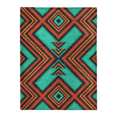 Pancho Turquoise & Vermillion in Large (60" x 80") Size