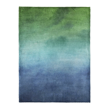 Micah Watercolor Blue & Green in Large (60" x 80") Size