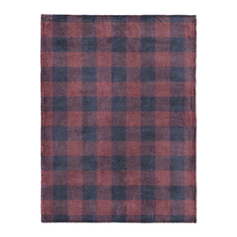 Buffalo Plaid Maroon & Navy in Large (60" x 80") Size