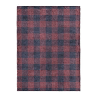Buffalo Plaid Maroon & Navy in Large (60" x 80") Size