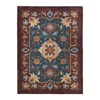 Miriam Navy & Burgundy in Large (60" x 80") Size