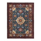 Miriam Navy & Burgundy in Large (60" x 80") Size