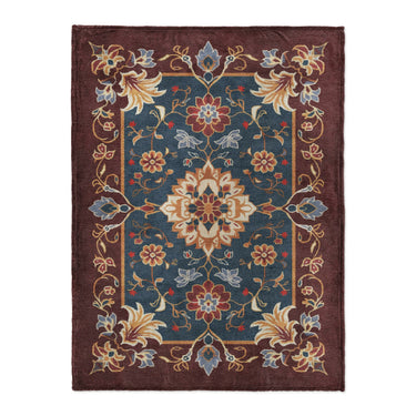 Miriam Navy & Burgundy in Large (60" x 80") Size