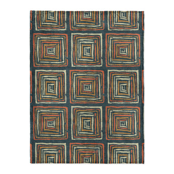 Diego Orange & Navy in Large (60" x 80") Size