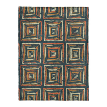 Diego Orange & Navy in Large (60" x 80") Size