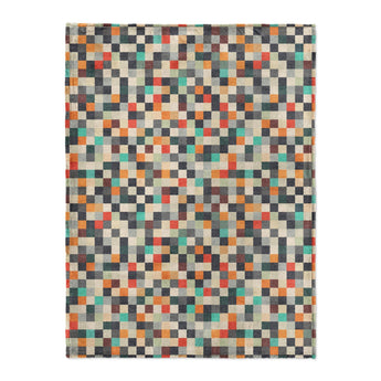 Pixel Mosaic Multicolor Earthtone in Large (60" x 80") Size