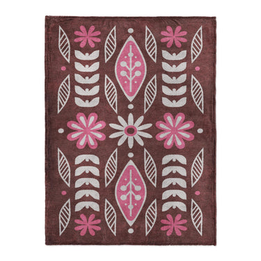 Topanga Burgandy & Pink in Large (60" x 80") Size