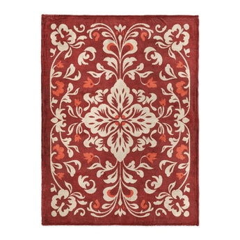 Annette Red & Ivory in Large (60" x 80") Size