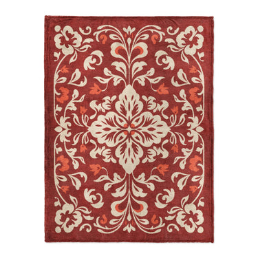 Annette Red & Ivory in Large (60" x 80") Size