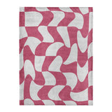 Twyla Checkered Fuchsia in Large (60" x 80") Size