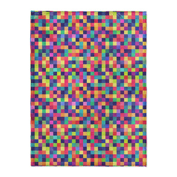 Pixel Mosaic Multicolor Vibrant in Large (60" x 80") Size