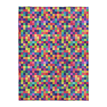 Pixel Mosaic Multicolor Vibrant in Large (60" x 80") Size