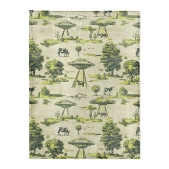UFO Cow Abduction Toile in Large (60" x 80") Size