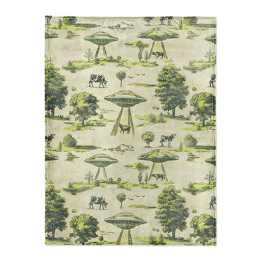 UFO Cow Abduction Toile in Large (60" x 80") Size