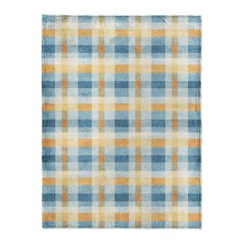 Monroe Plaid Blue & Yellow in Large (60" x 80") Size