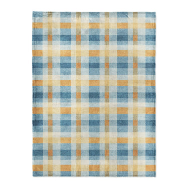 Monroe Plaid Blue & Yellow in Large (60" x 80") Size