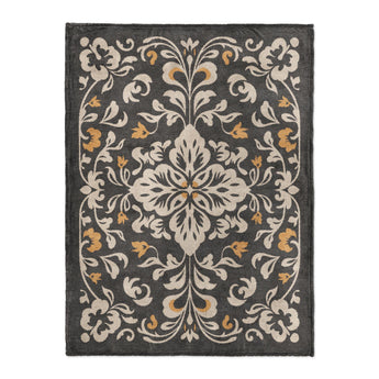 Annette Vintage Black & Yellow in Large (60" x 80") Size