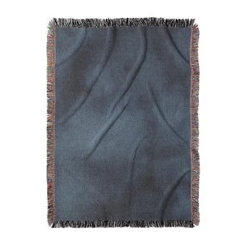 Andromeda Watercolor Navy Woven Throw Blanket