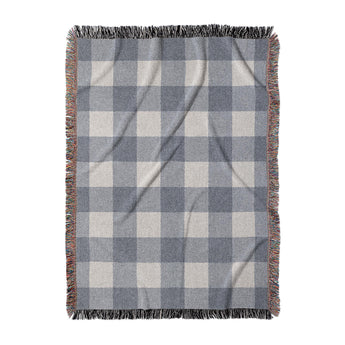 Buffalo Plaid Steel Blue Woven Throw Blanket