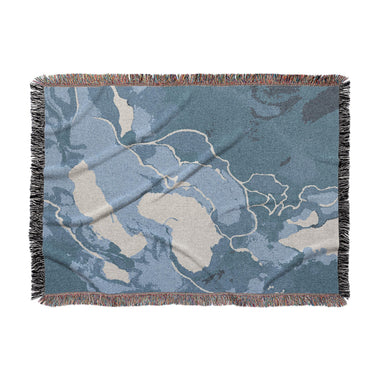 Zephyr Watercolor Azure Blue in Large (80" x 60") Size