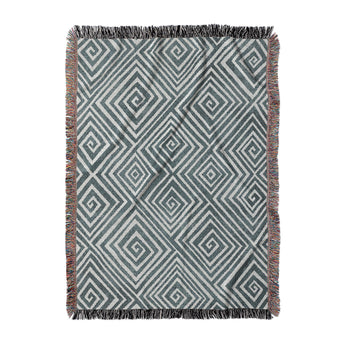 Hoffman Teal Woven Throw Blanket