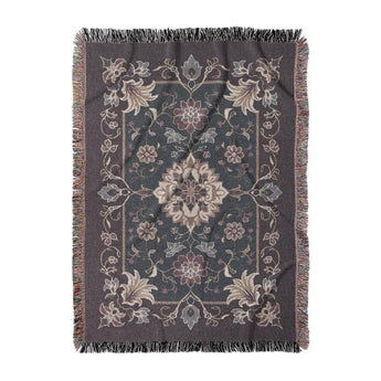 Miriam Navy & Purple Woven Throw Blanket