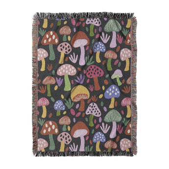 Luminescent Shroomies Woven Throw Blanket