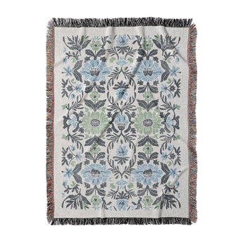 Corriana Blue & Green Woven Throw Blanket
