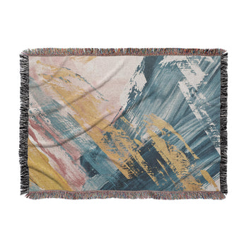 Egon Blue & Yellow Woven Throw Blanket