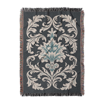 Aubrey Navy & Teal Woven Throw Blanket