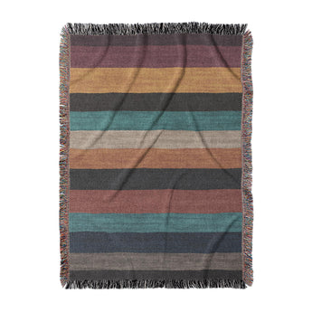 Brush Stripes Multicolor Woven Throw Blanket