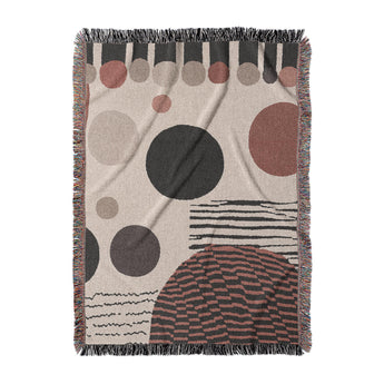 Charl Orange & Taupe Woven Throw Blanket