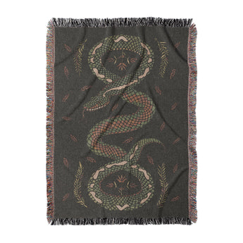 Snake In The Woods Woven Throw Blanket