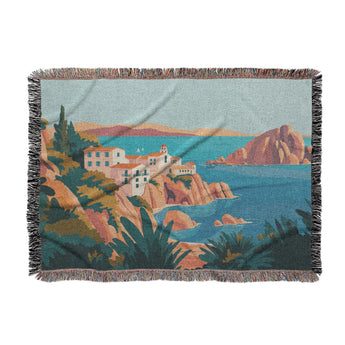 Mediterranean Cliffside Village in Large (80" x 60") Size