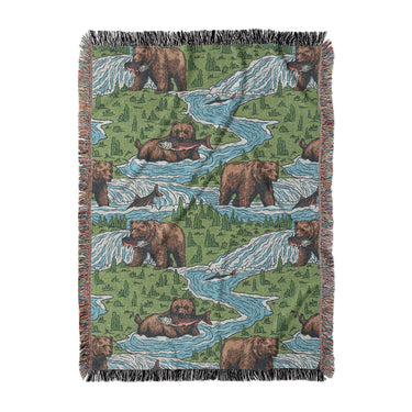 Bears Catching Salmon in Large (80" x 60") Size