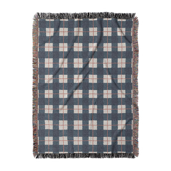 Wallace Plaid Navy & Red in Large (80" x 60") Size