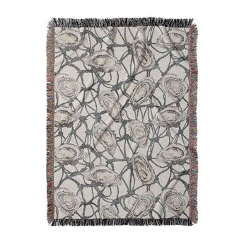 Fresh Oysters Woven Throw Blanket