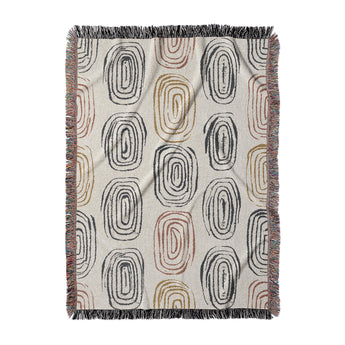 Horatio Ivory & Orange Woven Throw Blanket