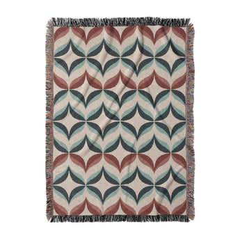 Jasper Blue & Red Woven Throw Blanket