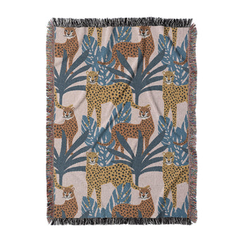 Tropical Cheetahs Woven Throw Blanket