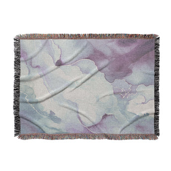 Zephyr Watercolor Blue & Purple Woven Throw Blanket