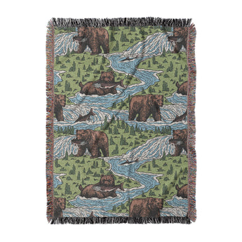 Bears Catching Salmon in Large (80" x 60") Size