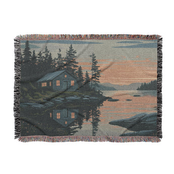 Adirondack Lakeside Cabin Woven Throw Blanket